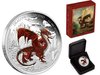 1 $ Dollar Red Welsh Dragon Tuvalu 1 oz Silber PP 2012