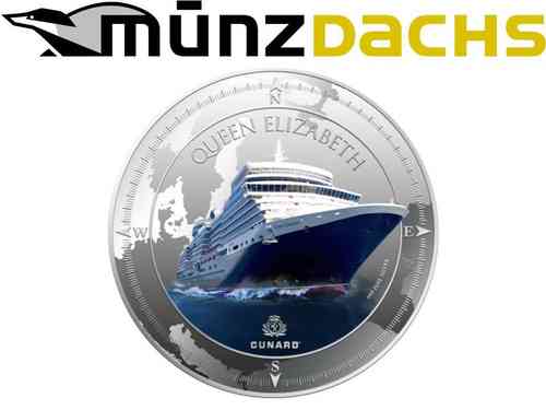 2 $ Dollar Cunard Lines Queen Elizabeth Pitcairn Island 1 oz Silber PP 2013 **