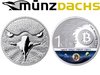 0,01 BTC Sol Noctis Binary Eagle Adler Bitcoin 1 oz Silber PP 2014