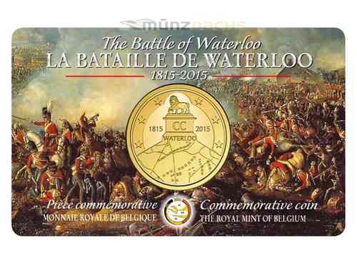 2,5 Euro 200 Jahre Schlacht von Waterloo Belgien Coincard 2015