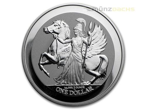1 $ Dollar Pegasus & Athene British Virgin Islands 1 oz Silber 2017 Reverse Proof **