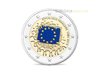 2 Euro Gedenkmünze Frankreich 30 Jahre EU Flagge Fahne Farbe 2015 PP Proof