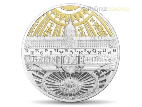 50 Euro UNESCO Ufer der Seine - Invalides Grand Palais Frankreich 5 oz Silber PP 2015