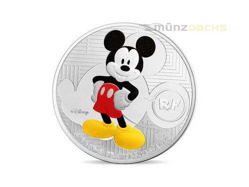 10 Euro Disney Mickey Mouse Erstabschlag - First Strike Frankreich Silber PP 2016
