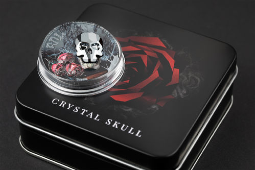 1000 Francs Crystal Skull - Vanidad - Vanity - Eitelkeit Äquatorialguinea 1 Silber PP 2018 **