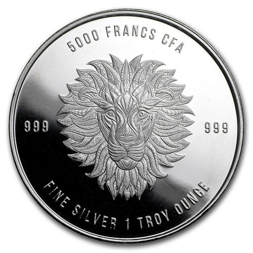 5000 Francs Mandala - Lion Löwe Tschad Chad 1 oz Silber 2018 **