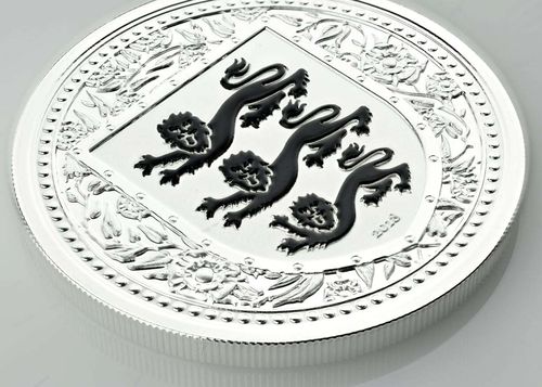 1 Pound The Royal Arms of England - Three Lions Gibraltar Black Reverse Proof 1 oz Silber 2018 **