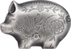 1000 Togrog Lunar Jahr des Schwein Jolly Pig 3D Ultra High Relief Mongolei 1 oz Silber 2019 **