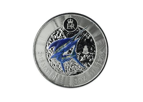 1 $ Dollar Marlin Speerfisch Cayman Islands 1 oz Silber PP 2018 **