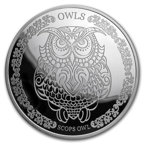5 $ Dollar The Wisdom of Owls - Scops Owl - Zwergohreule Tokelau 1 oz Silber PP 2018 **