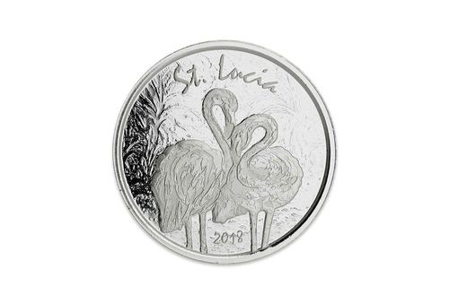2 $ Dollar EC8 Eastern Caribbean 8 - Flamingos - St. Lucia 1 oz Silber 2018 **