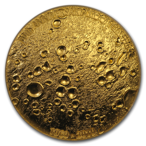 100 Francs 50th Anniversary of Moon Landing 50 J. Mondlandung Congo Kongo Dome Shaped 1 oz Gold 2019