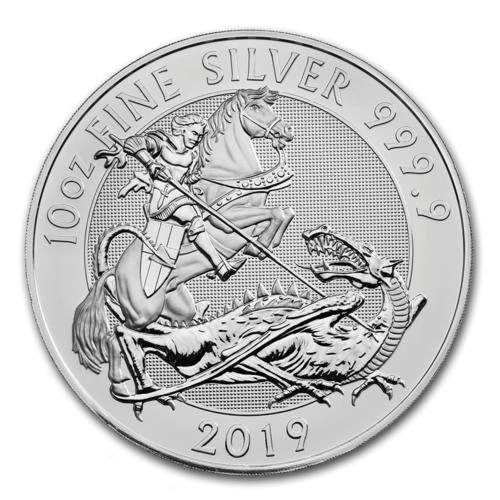 10 Pfund Pounds Valiant - Tapferkeit St. George & The Dragon Grossbritannien UK 10 oz Silber 2019 **