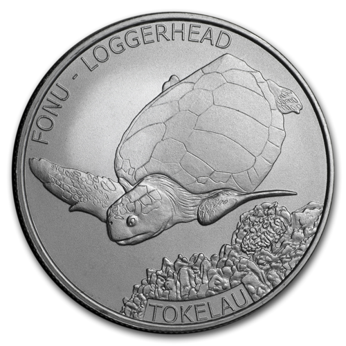 5 $ Dollar Loggerhead Turtle - Karettschildkröte Tokelau 1 oz Silber 2019 **