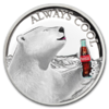 2 $ Dollar Coca Cola Polar Bear - Eisbär High Relief Fiji 1 oz Silber PP 2019 **