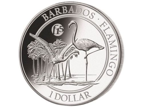 1 $ Dollar Flamingo Privy F15 Fabulous Barbados 1 oz Silber PP 2017