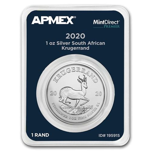 1 Rand Krugerrand Krügerrand Apmex MintDirect® Premier 1 oz Silber Südafrika South Africa BU 2020 **