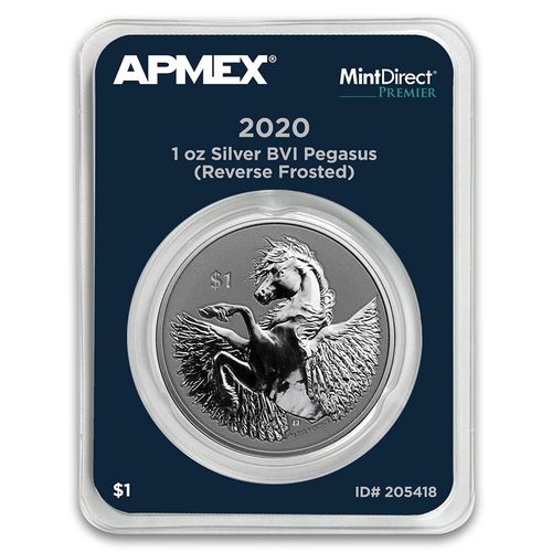 1 $ Dollar Pegasus Apmex MintDirect® Premier British Virgin Islands 1 oz Silber 2020