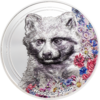 500 Togrog Woodland Spirits - Raccoon Dog - Marderhund - High Relief Mongolei 1 oz Silber PP 2020 **
