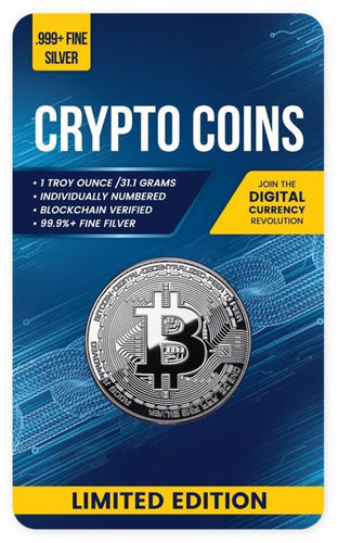 5000 Francs Crypto Coin Series - Kryptowährungen Bitcoin Tschad Chad 1 oz Silber PP 2020