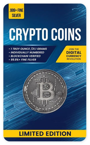 5000 Francs Crypto Coin Series - Kryptowährungen Bitcoin Tschad 1 oz Silber Antique Finish 2020 **