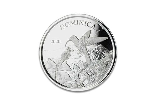 2 $ Dollar EC8 - Eastern Caribbean 8 - Hummingbird - Kolibri Dominica 1 oz Silber 2020 **