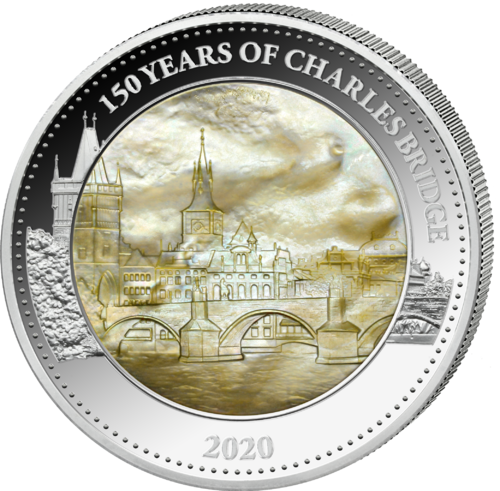 25 Dollar 150 Years of Charles Bridge - Karlsbrücke Mother of Pearl Solomon Islands 5 oz Silber 2020