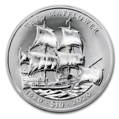 10 $ Dollar 400th Anniv. Mayflower BVI British Virgin Islands Ultra High Relief 2 oz Silber 2020 **
