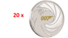 20 x 1 $ Dollar James Bond - 007 - Tuvalu 20 x 1 oz in Originalrolle Silber BU 2021 **