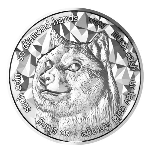 1 oz Silver Round Crypto Dogecoin - 1 oz Silber BU 2021