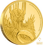 25 $ Dollar THE LORD OF THE RINGS™ - Herr der Ringe™ - Sauron Niue Island 1/4 oz Gold PP 2021