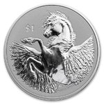 1 $ Dollar Pegasus British Virgin Islands 1 oz Silber 2021 Reverse Frosted Cameo BU **