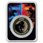 2 $ Dollar Godzilla vs. Kong - King Kong Niue Island Coincard 1 oz Silber Colorized 2021 **