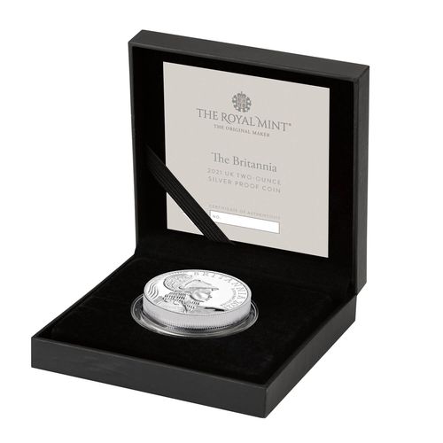 5 Pfund Pound Britannia Premium Exclusive Silver Proof Großbritannien UK 2 oz Silber PP 2021 **