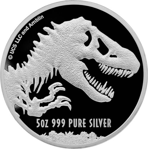 10 $ Dollar Jurassic World Niue Island 5 oz Silber Premium Uncirculated 2021 **