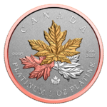 300 $ Dollar Pure Platinum Coin - A Tribute to the Maple Tree Kanada 1 oz Platin Reveres Proof 2021
