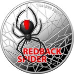 5 Dollar Australia's Most Dangerous Redback Spider Rotrückenspinne Australien 1 oz PP Silber 2021 **