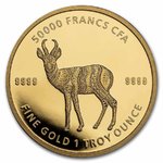50000 Francs Mandala - Antelope - Antilope Tschad Chad 1 oz Gold 2021