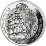 50 Francs Nautical Ounce Sedov Ruanda Rwanda 1 oz Silber PP 2021
