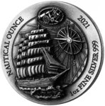 50 Francs Nautical Ounce Sedov High Relief # 40/4 Ruanda Rwanda 1 oz Silber Antique Finish 2021