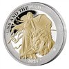 1 Pound Pfund Una and the Lion Proof St. Helena 1 oz Silber Gilded PP 2021 **