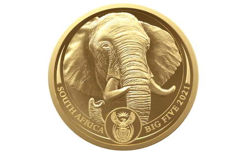 50 Rand BIG FIVE II - Elephant - Elefant Südafrika South Africa 1 oz Gold PP 2021 **