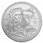 2 $ Dollar Icons of Inspiration - Leonardo da Vinci Silver Niue Island 1 oz Silber BU 2021 **