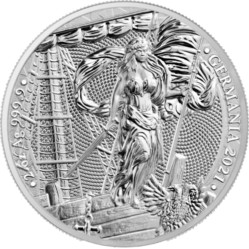 10 Mark Germania Silver 2 oz Silber BU 2021 **