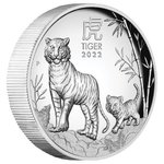 1 $ Dollar Lunar III Tiger High Relief Australien 1 oz Silber PP 2022 **