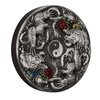 2 $ Dollar Double Dragon & Double Phoenix with Yin Yang High Relief Tuvalu 2 oz Silber 2021 **