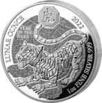 50 Francs Lunar Ounce Year of the Tiger Ruanda 1 oz Silber PP 2022