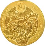 100 Francs Lunar Ounce Year of the Tiger Ruanda 1 oz Gold BU 2022
