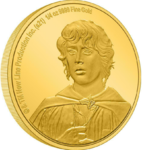 25 $ Dollar THE LORD OF THE RINGS™ Herr der Ringe™ Frodo Niue Island 1/4 oz Gold PP 2021