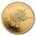 50000 Francs Mandala - Warthog - Warzenschwein Tschad Chad 1 oz Gold 2021